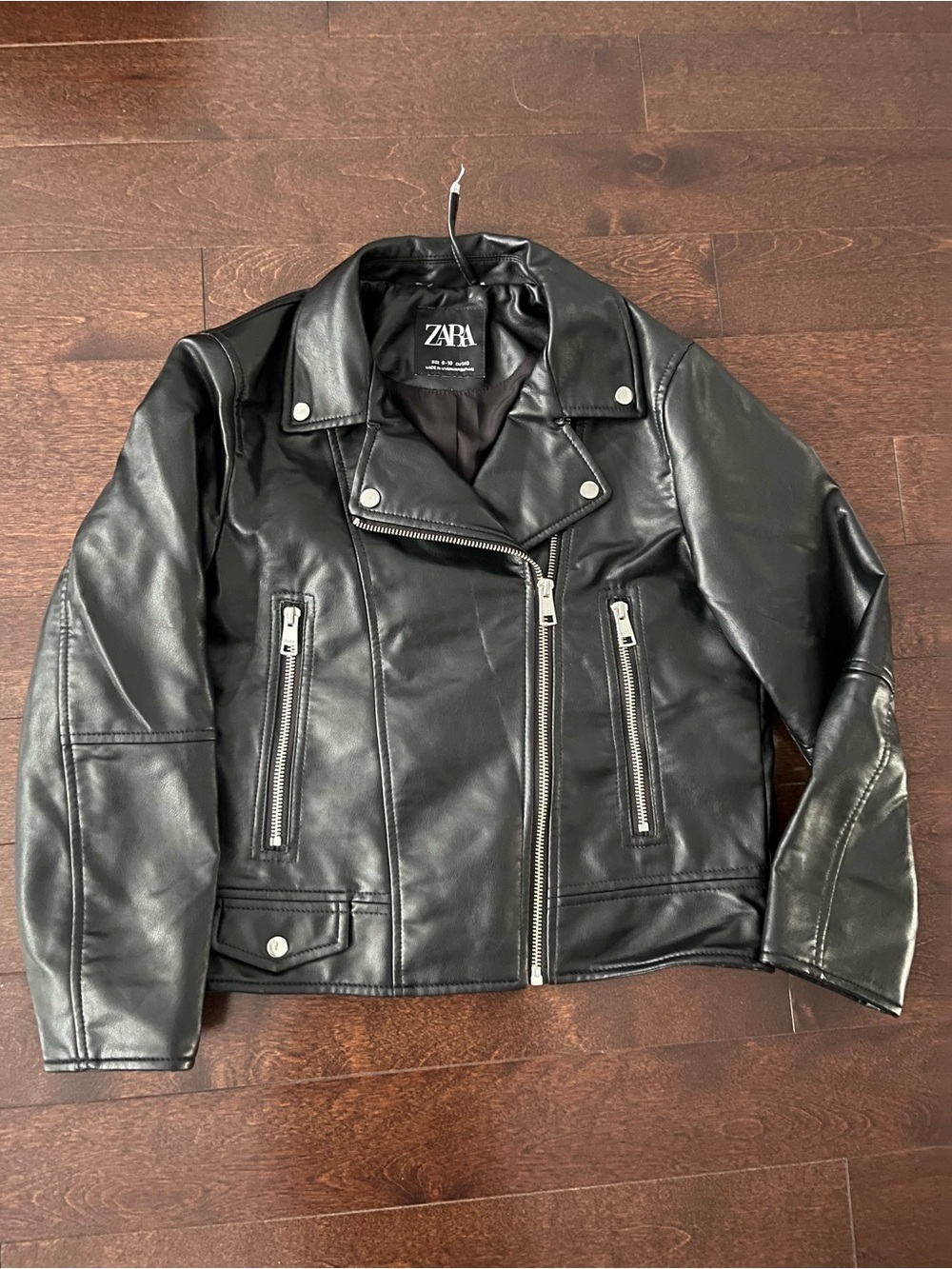 Zara Black Faux Leather Biker Jacket